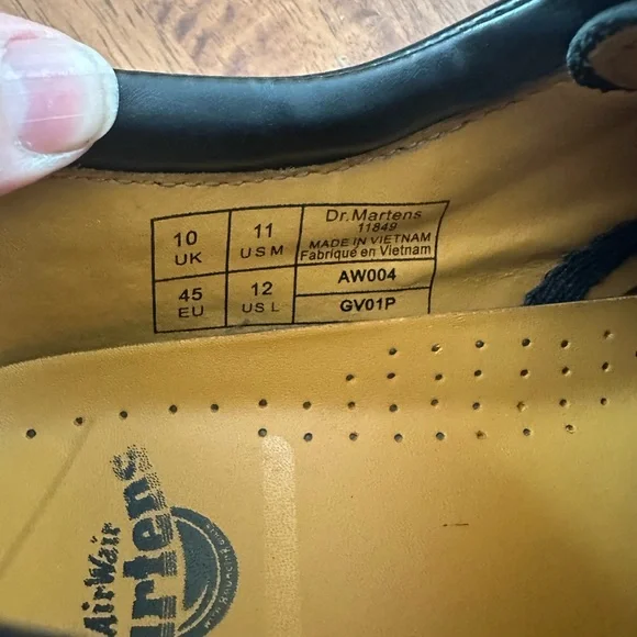 Dr. Martens Black Leather Oxfords with Yellow Stitching - Picture 7 of 7